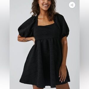 Free People Violet Black Textured Mini Dress